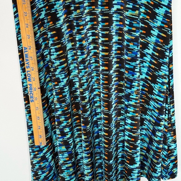 AA Studio Sleeveless Teal Blue & Black Patterned Women's Dress size 14 side zip - Picture 6 of 9